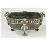 Art Nouveau Silverplate and Copper Jeweled Bowl