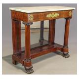 19th c. Empire Marble Top Pier Table