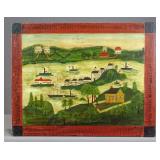 Folk Art Painted Wooden Board