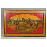 Folk Art Painted Cowboy Sign