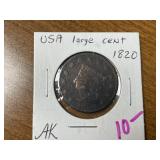 1820 LARGE ONE CENT PIECE