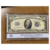 1934 $10 SILVER CERTIFICATE -BLUE SEAL