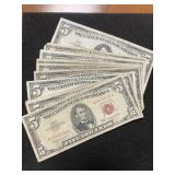 10 - 1963 - $5 RED SEAL BILLS