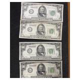 4 - 1928 - $50 FEDERAL RESERVE NOTES - GREEN SEAL