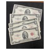 5 - 1953B - $2 RED SEAL BILLS