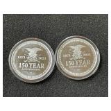 2 - NRA 1 OUNCE FINE SILVER COINS