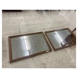 2 WOOD FRAMED MIRRORS