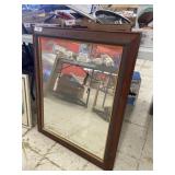 WOOD FRAMED HALL MIRROR