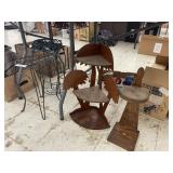 METAL AND WOOD PLANT STANDS