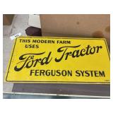 FORD TRACTOR YELLOW SIGN - WOOD BOARD