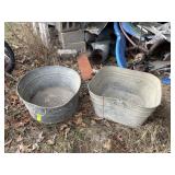 2 GALVANIZED TUBS