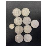 9 - SILVER HALF DOLLARS