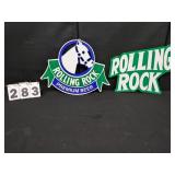 2 Rolling Rock Metal Beer Signs