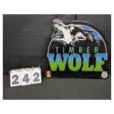 Timber Wolf 16"x18" Metal Sign