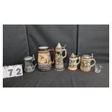 Assorted Music Box Steins & Other