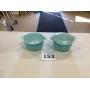 Amish butterprint 2 bowls 1 quart Each, 1 w/o Lid