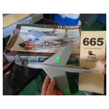 Monogram F-8 Crusader plane model/box