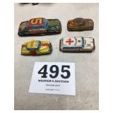 Lot of 4 Tin Litho Cars as found