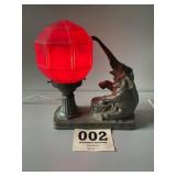 Vintage Lighted Elephant and red Globe Light