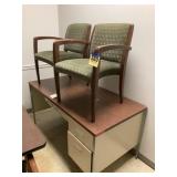 2 chairs with desk