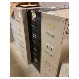 3 four drawer file cabinets