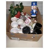 Box lot of mugs