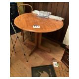 Maple round drop leaf Table and bent wood chair