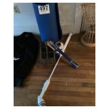 Yoga mat, long handle scrubber, massage roller