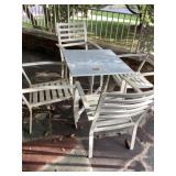 Metal patio set four chairs and table