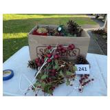 Box of pine cones picks and more