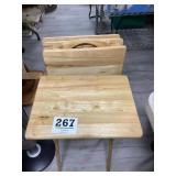 Set of 4 Wood Folding Stands & Carrier/Storage