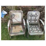 Two old outdoors metal chairs