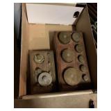 2 Sets of Brass Scale Weights in Woden Cases