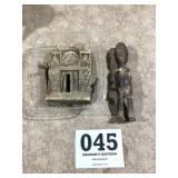 Older Hand-carved Wooden Figurine & Temple