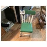 Vintage Green and White painted chair