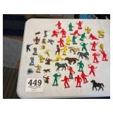 Vintage plastic toy Cowboy and Indian figures