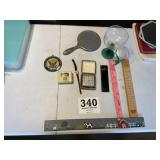 Household items lot, heavy silver plated handheld