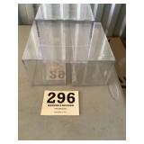 Three plastic display cases 4inches by 8 inches