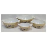 Set (4) Pyrex Homestead Nesting Mixing Bowls