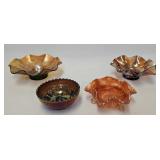 (4) Carnival Glass Bowls