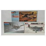 (3) Vintage Military Aircraft Plastic Model Kits