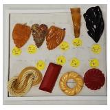 (9 Pcs) Antique Bakelite Jewelry