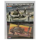 (2) Vintage Military Aircraft Plastic Model Kits