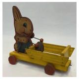 Fisher-Price #505 "Bunny Drummer" Wooden Pull Toy