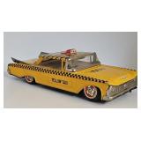 Vintage Yone Japan Tin Friction Yellow Taxi Cab