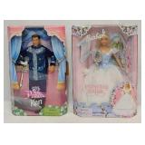 (2) Mattel "Princess & Prince" Barbie Dolls