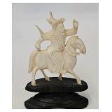 Antique Hand Carved Ivory Deity on Horse