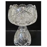 American Brilliant 2 Pc Cut Glass Punch Bowl