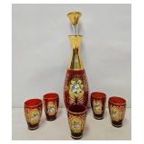 Bohemian Glass Decanter Set