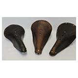 (3) Vintage Leather Bicycle Seat Saddles